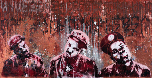 "Universo em Desencanto" by Angolan artist Thó Simões (2024), an abstract painting exploring spiritual dimensions, metaphysical identity, and mystical consciousness in contemporary African art. Presented by Afrikanizm.