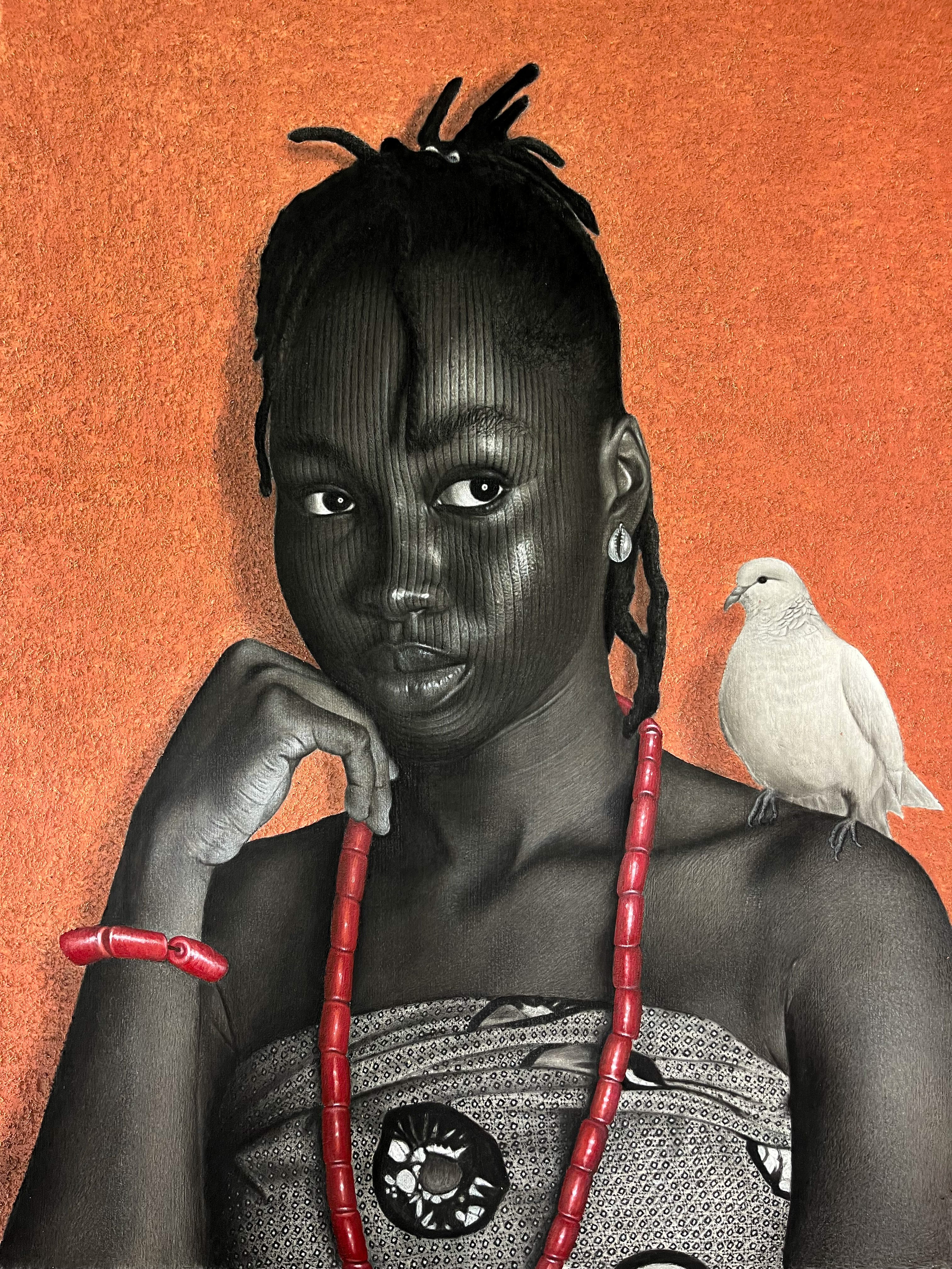 Patiently Waiting, Painting by Hopex John | AFRIKANIZM ART