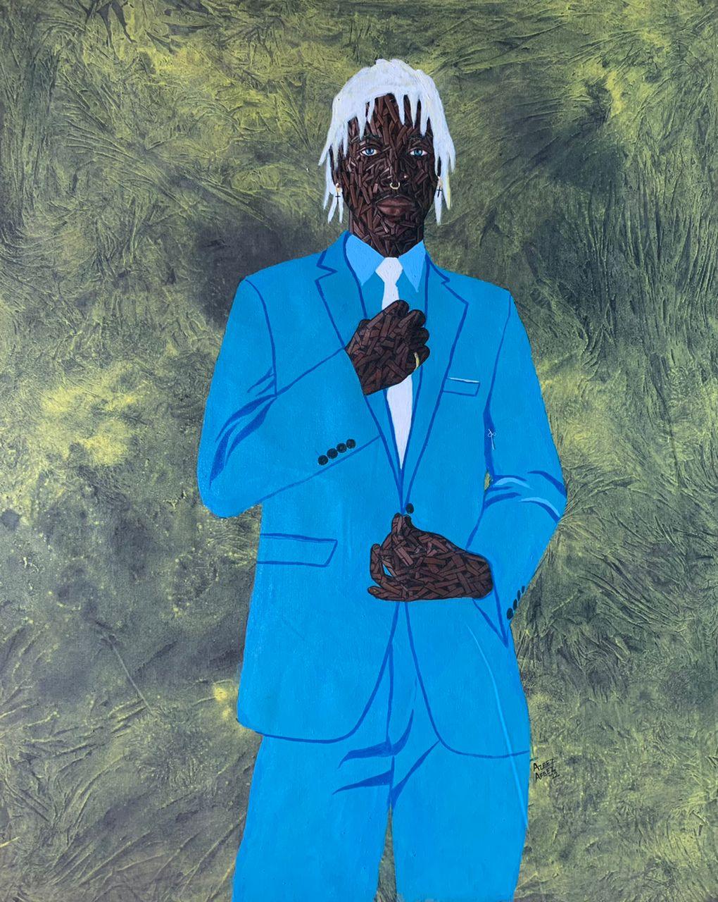 Black Boy Finesse (2023) | Acrylic Portrait Painting – AFRIKANIZM ART