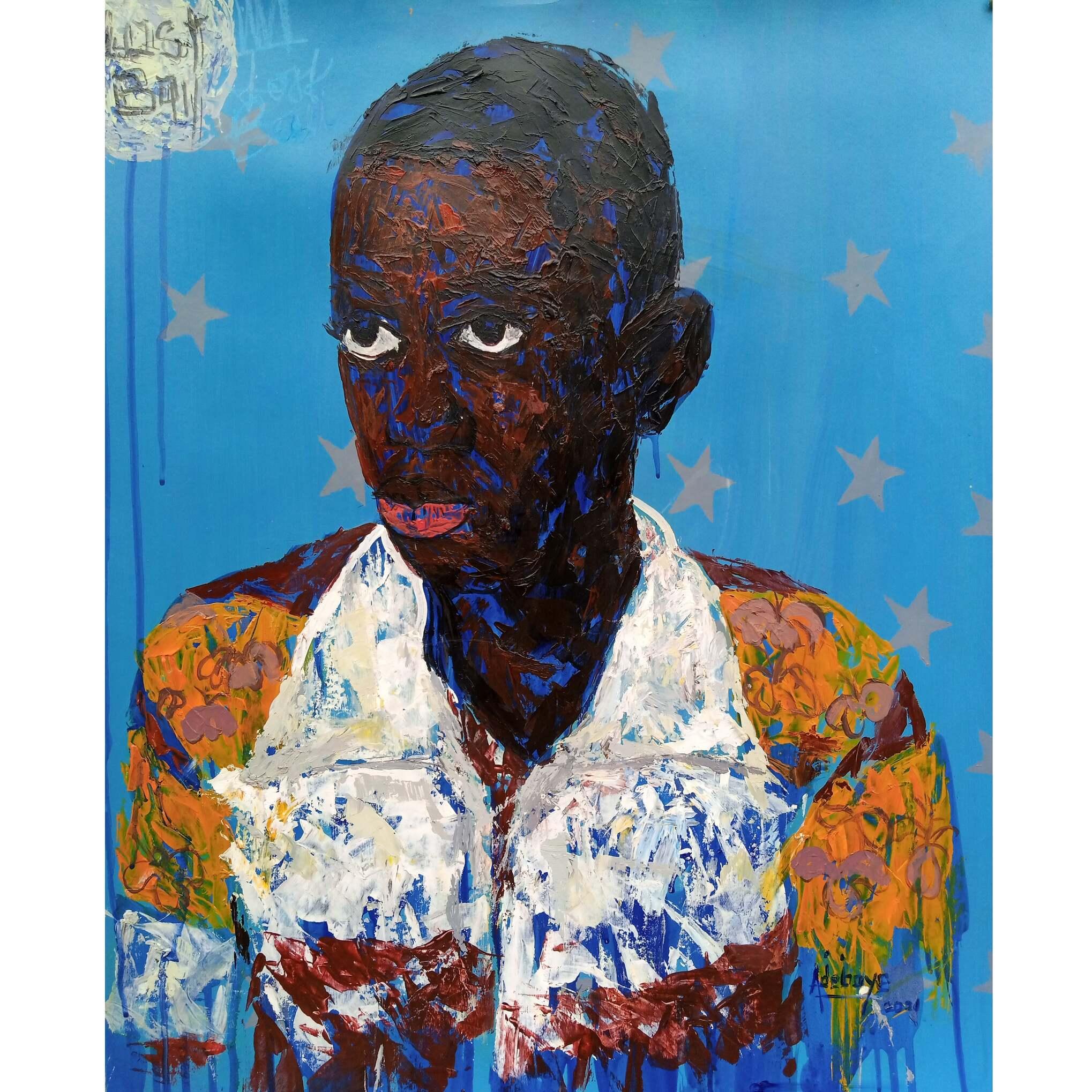 Diary of a black boy - lost ball 1, Painting by Adeboye Abiodun