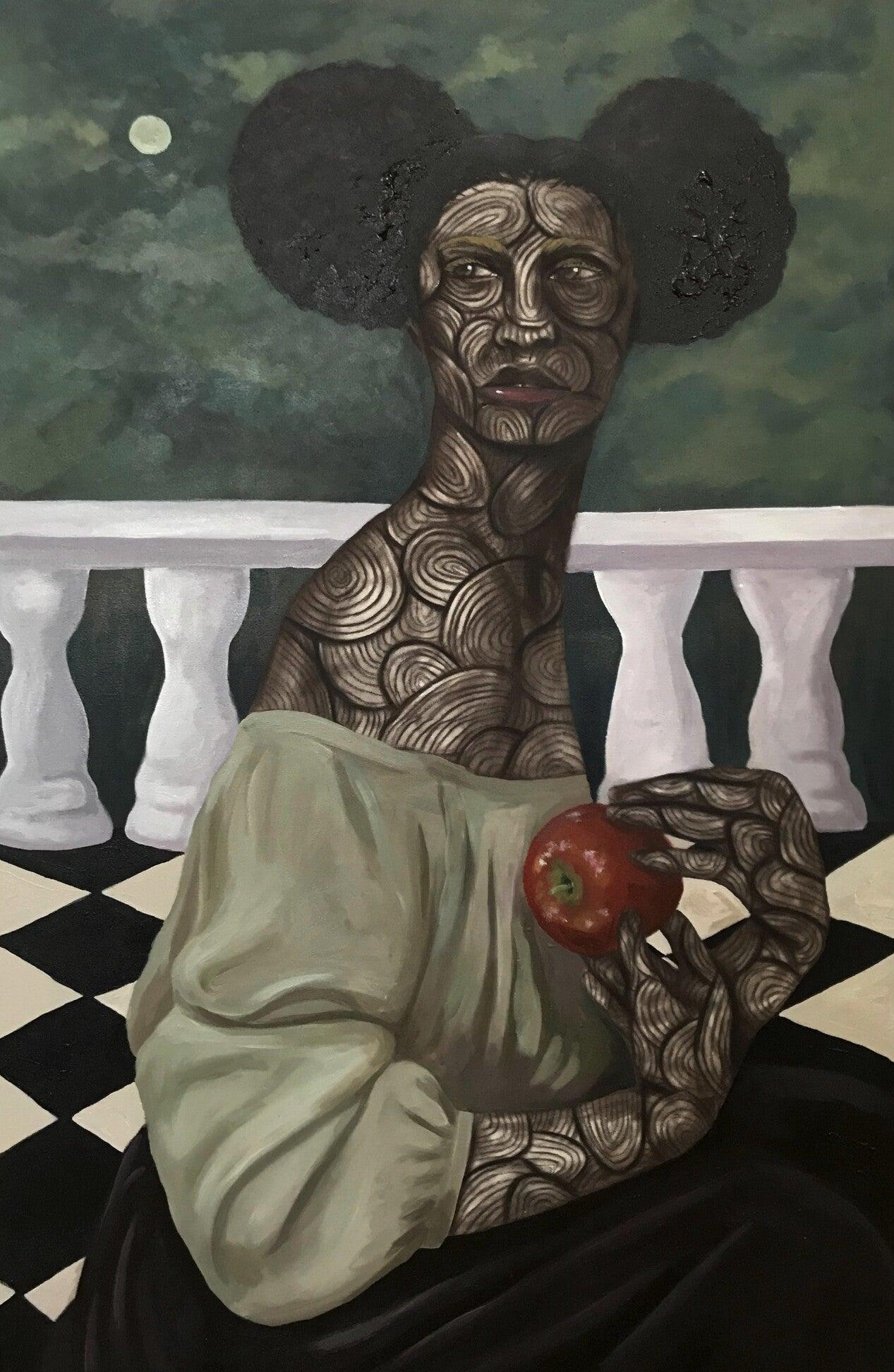 Red Apple, Painting by Eric Odartey Cruickshank | AFRIKANIZM ART